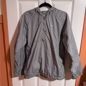 Vintage 90s Nike grey windbreaker 3/4 zip jacket with hood